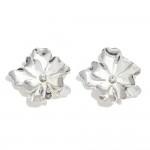 Metal Tone Flower Stud Earrings

- Approximately 1" L