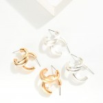 Wholesale layered Metal Hoop Earrings D