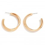 Layered Metal Hoop Earrings 

- Approximately 1.75" D