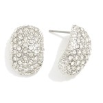 Wholesale rhinestone Pave Oval Teardrop Post Drop Earrings L