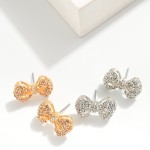 Wholesale rhinestone Pave Bow Stud Earrings W