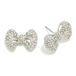 Wholesale rhinestone Pave Bow Stud Earrings W