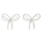 Wholesale twisted Metal Bow Stud Earrings L