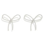 Twisted Metal Bow Stud Earrings

- Approximately 1" L