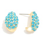 Wholesale rhinestone Studded Post Drop Teardrop Earrings L