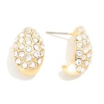 Wholesale rhinestone Studded Post Drop Teardrop Earrings L