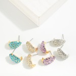 Wholesale rhinestone Studded Post Drop Teardrop Earrings L