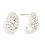 Wholesale rhinestone Studded Post Drop Teardrop Earrings L