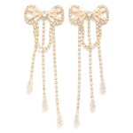 Wholesale rhinestone Studded Bow Post Drop Earrings L