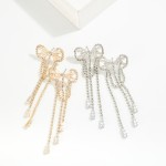 Wholesale rhinestone Studded Bow Post Drop Earrings L