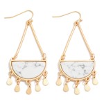 Chandelier Earring Featuring Stone Insert

- Approximately 2.5"L
