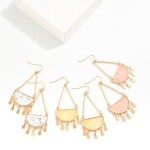 Chandelier Earring Featuring Stone Insert

- Approximately 2.5"L
