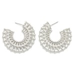 Woven Metal Hoop Earrings 

- Approximately .75" D