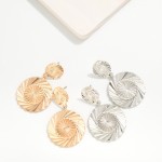 Wholesale metal Pinwheel Spiral Drop Earrings L