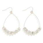 Wholesale metal Teardrop Earrings Zig Zagging Metal Wire Wrap Detail L