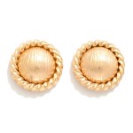 Wholesale metal Twist Border Button Post Drop Earrings D