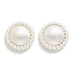 Wholesale metal Twist Border Button Post Drop Earrings D