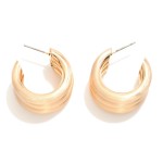 Wholesale layered Brushed Metal Tube Hoop Earrings D