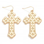 Wholesale wood Cross Drop Earrings Geometric Cut Out L