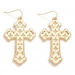 Wholesale wood Cross Drop Earrings Geometric Cut Out L