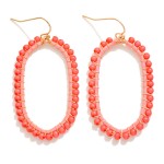 Wholesale beaded Wire Wrapped Oval Drop Earrings L