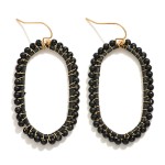 Wholesale beaded Wire Wrapped Oval Drop Earrings L