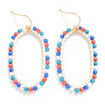 Wholesale beaded Wire Wrapped Oval Drop Earrings L