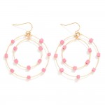 Layered Wire Hoop Drop Earrings With Wood Block Stations

- Approximately 2" L