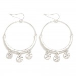 Wholesale metal Drop Hoop Earrings Hammered Metal Circle Charms L