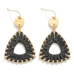 Wholesale tinsel Thread Wrapped Triangle Drop Earrings L