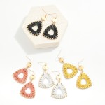 Wholesale tinsel Thread Wrapped Triangle Drop Earrings L