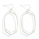 Layered Hollow Metal Hexagon Drop Earrings 

- Approximately 2" L