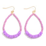 Wholesale beaded Teardrop Drop Earrings Wood Puka Shell Beads L