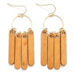 Wholesale gold Hoop Drop Earrings Wood Tassels L