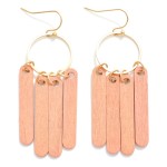 Wholesale gold Hoop Drop Earrings Wood Tassels L