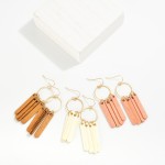 Wholesale gold Hoop Drop Earrings Wood Tassels L