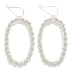Wholesale metal Wire Wrapped Beaded Hexagon Drop Earrings L