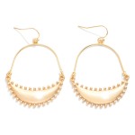 Wholesale linked Metal Half Hoop Drop Earrings Studded Crescent Detail L