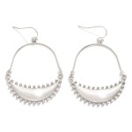 Wholesale linked Metal Half Hoop Drop Earrings Studded Crescent Detail L