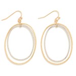 Wholesale concentric Metal Swivel Ovals Drop Earrings L