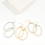 Wholesale concentric Metal Swivel Ovals Drop Earrings L
