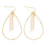 Wholesale metal Wire Teardrop Drop Earrings Metal Spiral Charm L