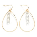 Wholesale metal Wire Teardrop Drop Earrings Metal Spiral Charm L