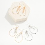Wholesale metal Wire Teardrop Drop Earrings Metal Spiral Charm L