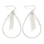 Wholesale metal Wire Teardrop Drop Earrings Metal Spiral Charm L