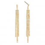 Wholesale metal Beaded Tassel Post Drop Earrings