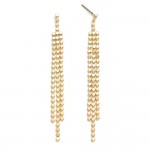 Wholesale metal Beaded Tassel Post Drop Earrings