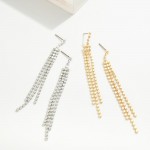 Wholesale metal Beaded Tassel Post Drop Earrings