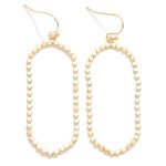 Wholesale metal Flattened Ball Chain Oval Hoop Drop Earrings L