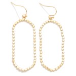 Wholesale metal Flattened Ball Chain Oval Hoop Drop Earrings L